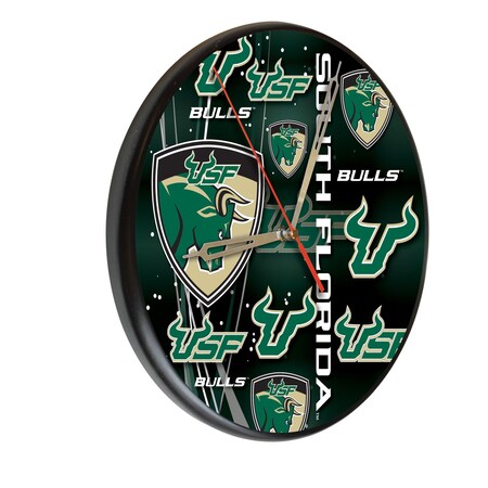 Holland Bar Stool Co University of South Florida 13" Solid Wood Clock WClkPBlkSouFla