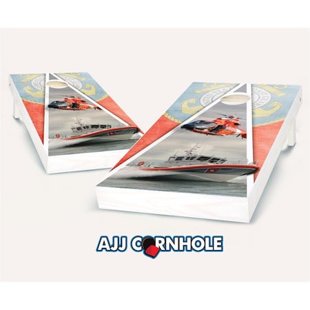 Mkf Collection By Mia K. Farrow AJJCornhole US Coast Guard Theme Cornhole Set with Bags - 8 x 24 x 48 in. AJ12966