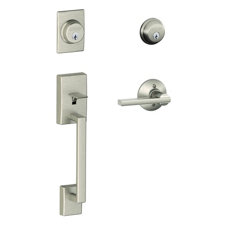 Schlage Residential Century with Latitude Lever Double Cylinder Handleset and Trim C Keyway with 12326 Latch and F62CEN619LAT