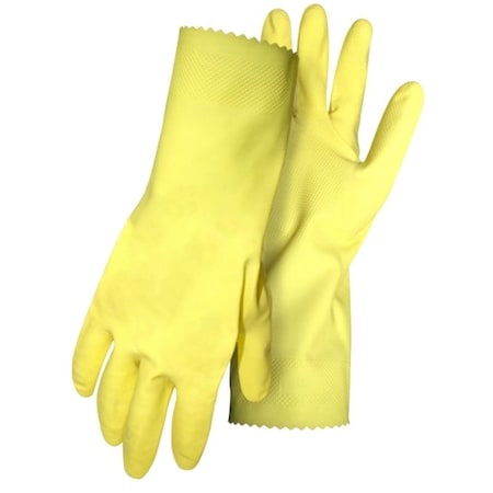 Boss Work Gloves with Extended Cuff, M, 12 in L, Latex, Yellow B13122-M