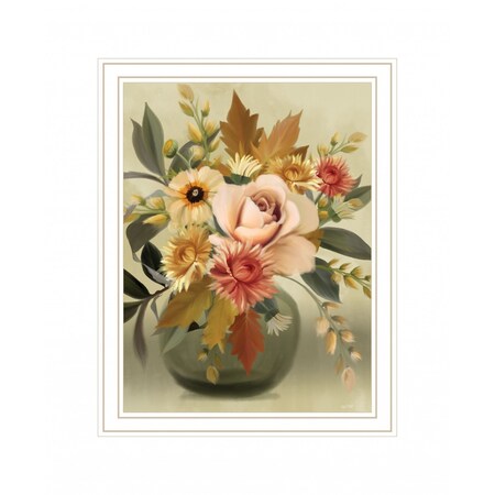 Homeroots Autumn Bouquet 2 White Framed Print Wall Art 416143