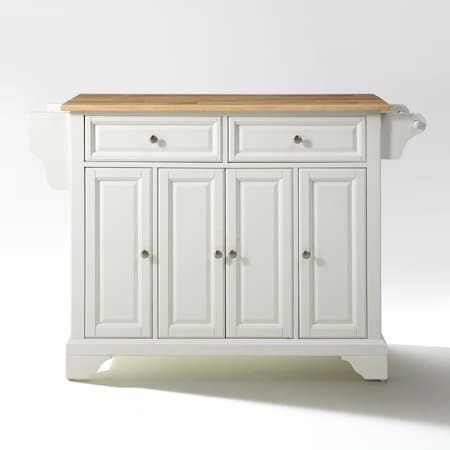 Crosley Lafayette Wood Top Full Size Kitchen Island/Cart KF30001BWH