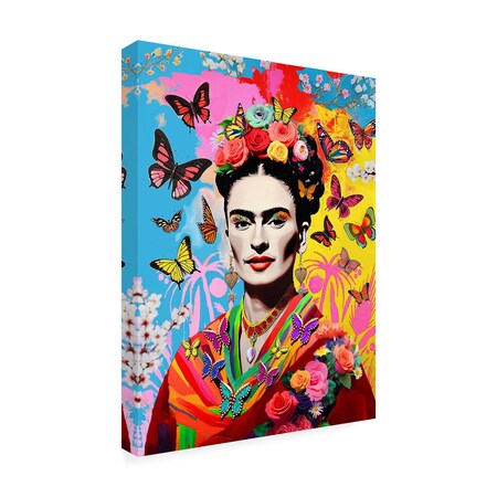 Trademark Fine Art Outdoor Canvas Art - Jess Stempel 'Frida Butterflies' Wall Art for Patios, or Gardens GRL01760-OC2432WR