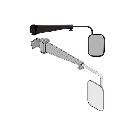 K&M Mfg Mirror Kit for Case IH 5100-5200-89-CX-MX/New Holland T8000-TG Tractors Right-Hand Black 3131