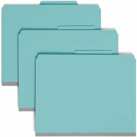 Smead Pressboard Classification Folders, Letter, Six-Section, Blue, 10/Box 14030
