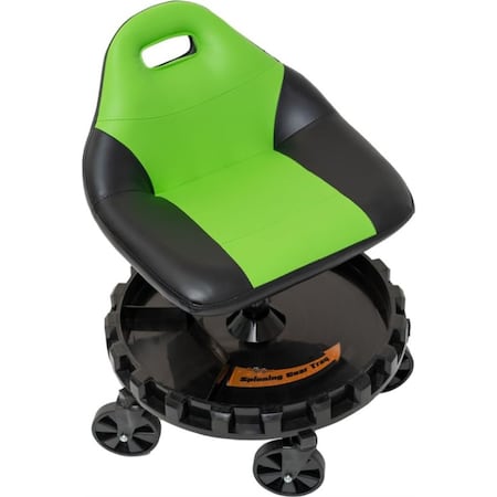 Traxion Engineered Products Progear Mobile Rolling Gear Race Seat With Tray And Five All Terrain Casters - Green 2-705