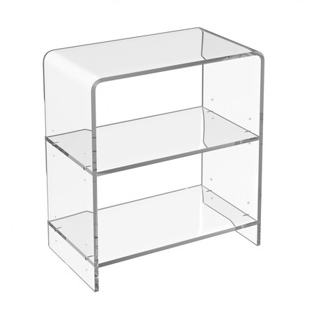 Homeroots 25" Clear Plastic Two Tier Bookcase 389577