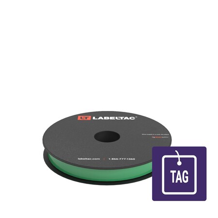 Labeltac Tear-Resistant Tag Stock 0.5in x 100ft LT4/LTPX, Green LT0505TAG