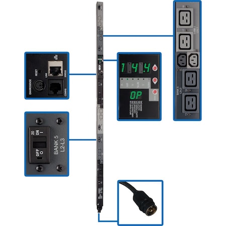 Tripp Lite PDU, Switched, (6) C13, (12) C19, CS8365C, 6 ft. PDU3VSR6H50A