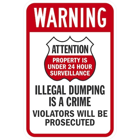 Lyle Warning Attention Property Is Under, 12x18, Non-Reflective, White G-4555-NA_12x18