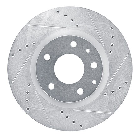 Dynamic Friction Co DFC Brake Rotor - Drilled and Slotted - Silver 631-80081R