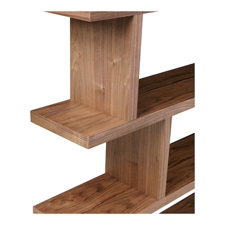 Homeroots Brown And Natural Wood Five Tier Bookcase 517718