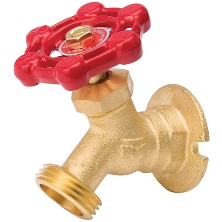 B & K Sillcock Valve, 3/4 x 3/4 in Connection, FPT x Male Hose, 125 psi Pressure, Brass Body 108-004HN