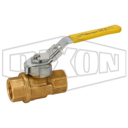 Dixon FBLV Imported Ball Valve, 1/2 in Nominal, FNPT End Style, Brass Body, PTFE Seat/Seal/Thrust Washer S FBVL50