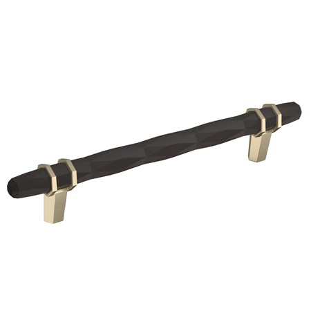 Amerock London 6-5/16 in 160 mm Center-to-Center Black Bronze/Golden Champagne Cabinet Pull BP36650BBRBBZ
