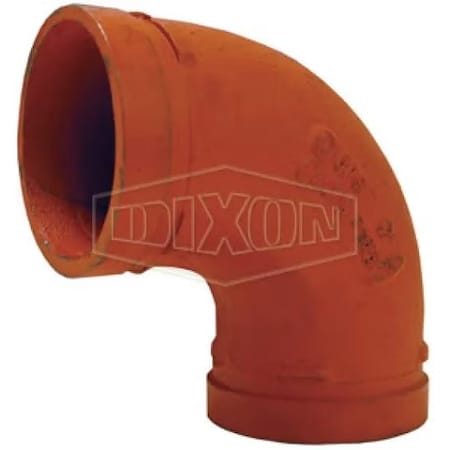 Dixon 90 Series 90Deg Elbow Fitting, 6 in Nominal, Grooved End Style, Ductile Iron L506
