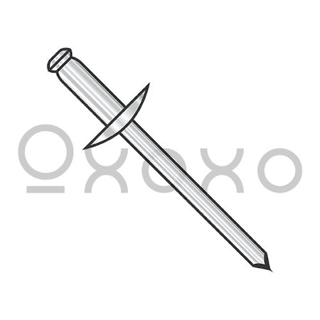 Oxoxo 1/8X.12-.18 Large Flange Stainless Steel Rivet With Stainless Steel Mandrel, 10000PK 373331