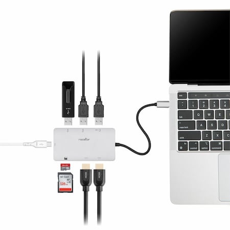 Rocstor USBC MULTIPORT ADAPTER 8-IN-1 Y10A302-S1