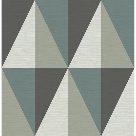A-Street Prints Aspect Teal Geometric Faux Grasscloth Wallpaper 2902-25539