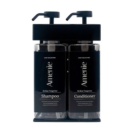 Amenie Sicilian Tangerine SOLera Rectangle 2 Chamber Refillable Dispenser, Black 39288-R3-C-ST