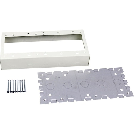 Wiremold Five Gang Box Fitting, Ivory, Steel V5748-5