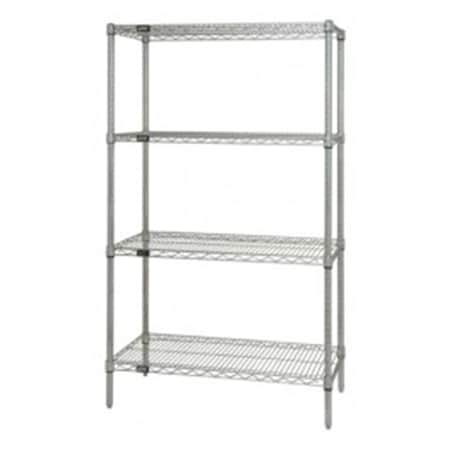 Betterbeds Stainless Steel 4 Shelf Wire Shelving Unit - 36 x 60 x 74 in. BE1137115