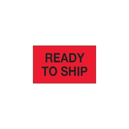 Bubblefast 3 x 5'' - ''Ready To Ship'' Fluorescent Red Labels BFDL1172