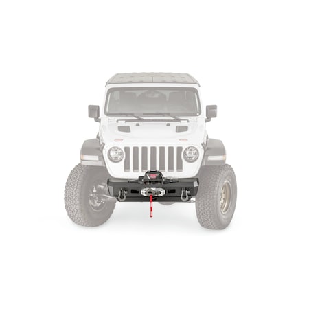 Warn Stubby One Piece Design Winch Mount Bumper with Shackle Tabs Powder Coated Black Steel 101325