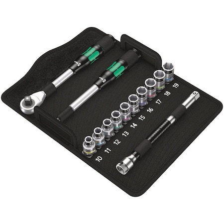 Wera 8006 SC 1 Zyklop Hybrid Ratchet Set, 1/2 in drive, metric, 13 pieces 5004090001