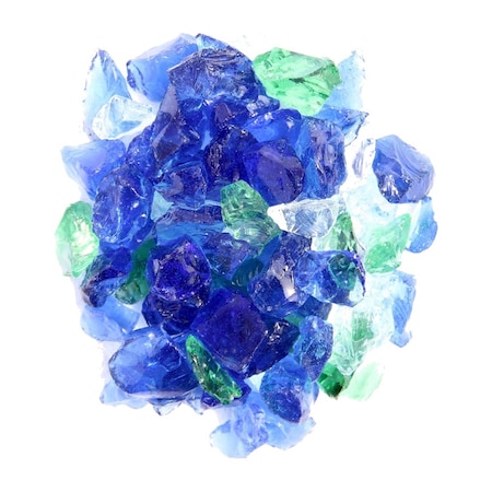 Homeroots Blue And Green Round Reflective Fire Pit Glass 479096