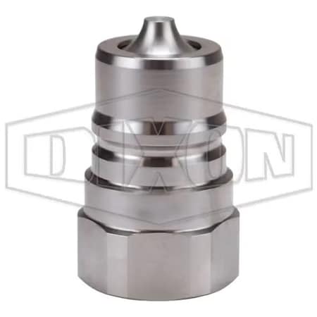 Dixon DQC K Interchange Female Plug, 1- 11-1/2 Nominal, Female NPTF, 316 SSss Steel K8F8-SS