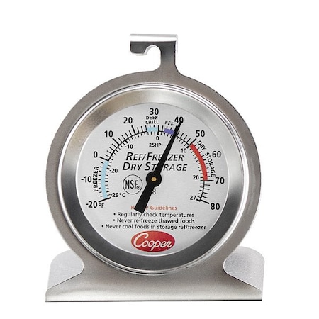 Cooper-Atkins Thermometer, 2 3/4 in L, Silver; White 25HP-01-1
