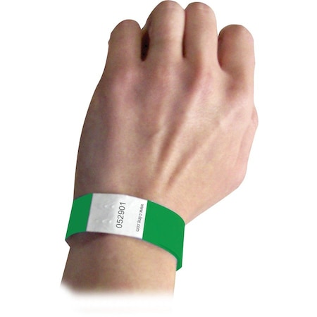 C-Line Products DuPont Tyvek Security Wristbands, Green, 100/PK 89103