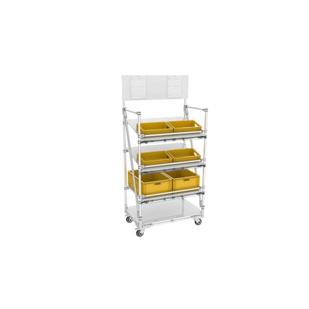 Trilogiq 4-Level Mobile Stand With Information Panel And 1 Level Of Storage. 21493-01
