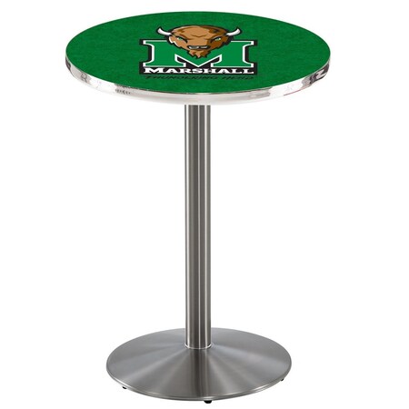 Holland Bar Stool Co 36" Stainless Steel Marshall Pub Table, 36" dia. Top L214S3636Mrshll