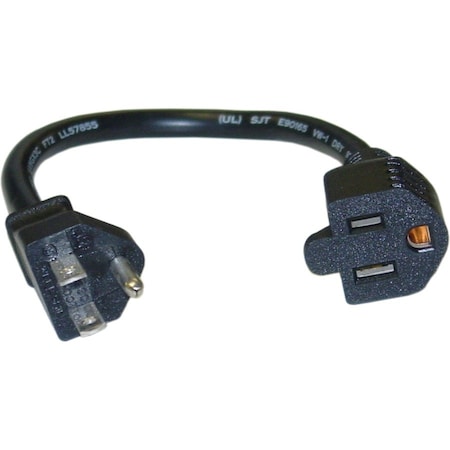 Cable Wholesale Extension Cord, 16 AWG, 1 Outlets, 5-15R, Black, 5-15P, 1 ft 10W1-04201-16