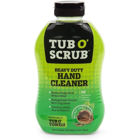 Tub O Towels Tub O' Scrub Heavy Duty Hand Cleaner, 18 Oz. TS18