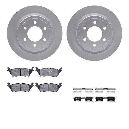 Dynamic Friction Co DFC GEOSPEC Coated Rotor- Heavy Duty Brake Pad includes Hardware 4412-54080