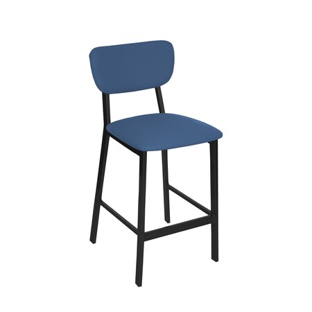 Bfm Seating Hamilton Side Barstool, Grade 3 Vinyl Seat & Back - Steel Frame - Sand Black Finish JS10B2002-2002SB