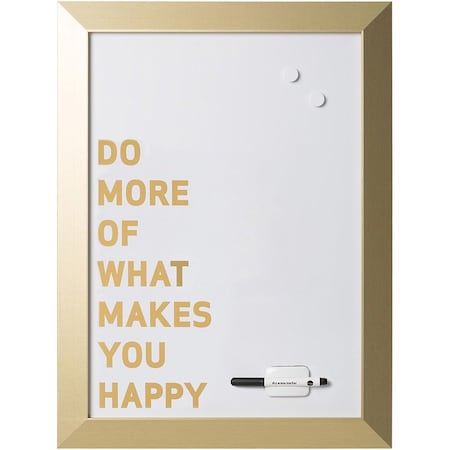 Mastervision Magnetic Dry-Erase, "Do More" Quote, Gold Metallic Frame, 18" X 24" MM04445612