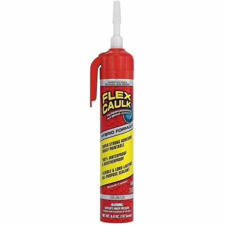 Flex Seal Flex Caulk 6.75 Oz. Clear Hybrid Caulk Cartridge With Adjustble Nozzle CFSCLRR675