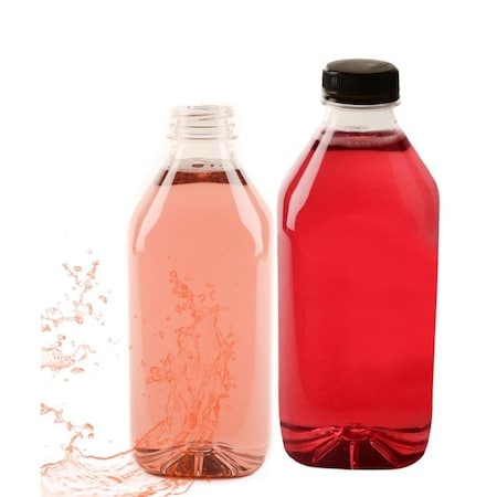 Ecoquality 32oz Empty Clear Plastic Bottles with Tamper Evident Cap For Juices, Milk, Smoothies, 77PK EQ32CLJU-77