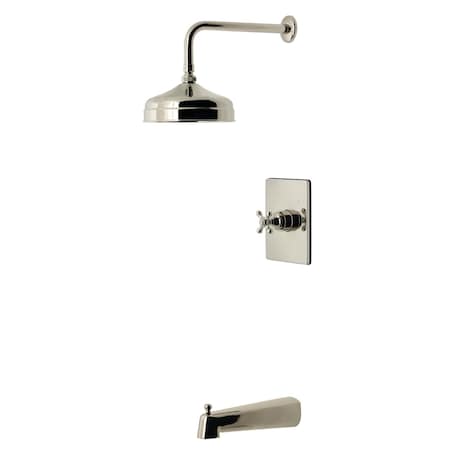 Kingston Brass Single-Handle Pressure Balanced Tub and Shower Faucet, Polished Nickel KB6346BX