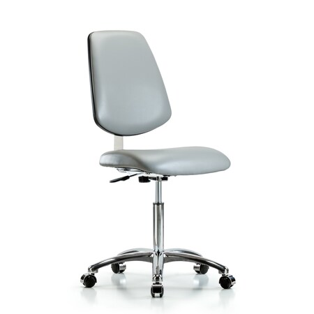 Blue Ridge Ergonomics Clean Room Chair 22" to 29" Height, Vinyl, Dove BR-CLR-VMBCH-MB-CR-NF-CC-8567
