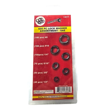 Tool City 600 PIECE LOCK WASHER ASST - SAE 13017