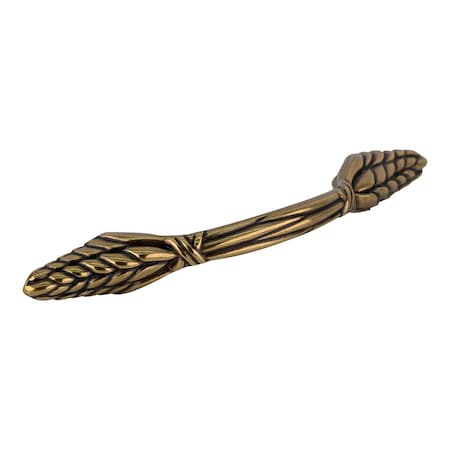 Brixwell Leaf Style Curved Cabinet Pull Handle 3 in Center To Center Antique Brass BXC4331O77