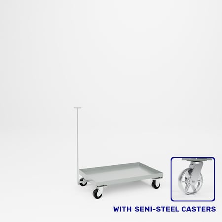 Pucel Steel Dolly with Removable Handle, 24 in W x 36 in D, Gray 24-D-36-S