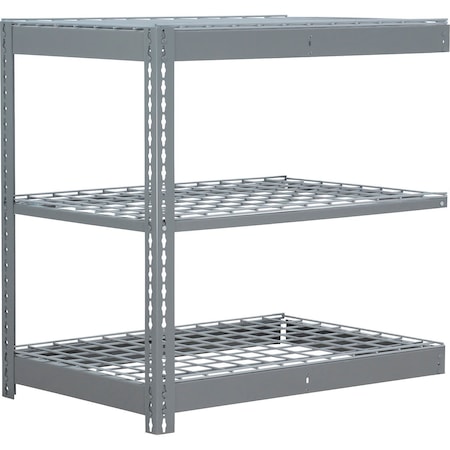 Global Industrial 3 Shelf, Commercial Duty Boltless Shelving, Add On, 48"W x 18"D x 36"H, Wire Deck B3165633
