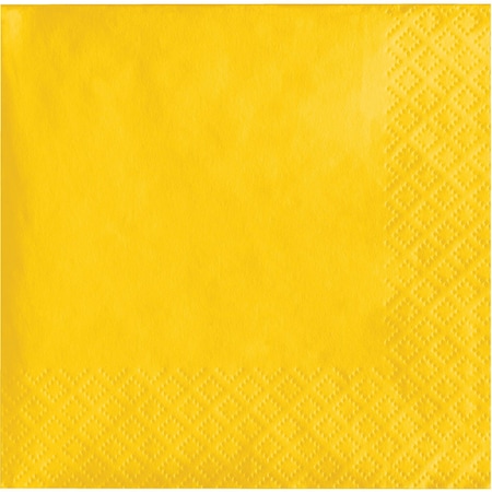 Touch Of Color School Bus Yellow Beverage Napkins, 5"x5", 600PK 801021B