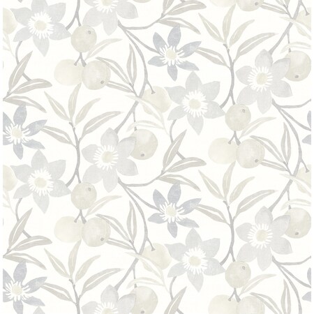 Chesapeake Passiflora Grey Fruit and Floral Wallpaper 4148-27450